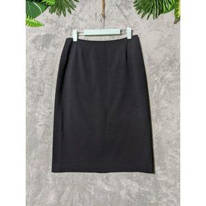 🍑SEMANTIKS Women Pencil Skirt Knee Length Lined Zip Close Solid Black SIZE 6